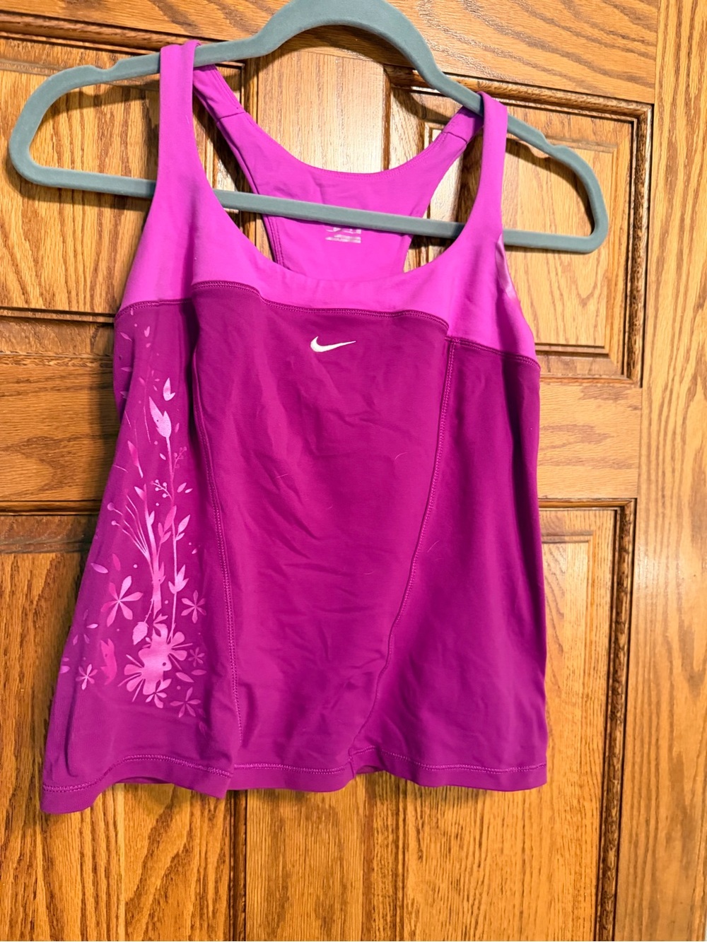 Nike Women's Magenta and Light Pink Racerback Athletic Tank